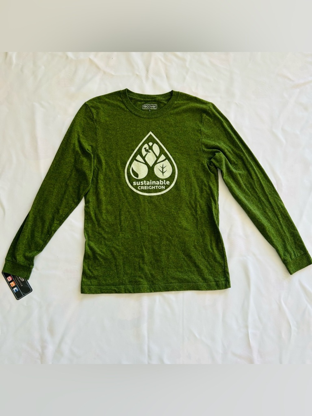 NWT Small Creighton Bluejays Sustainability Tshirt Kelly Green Recycle Cotton